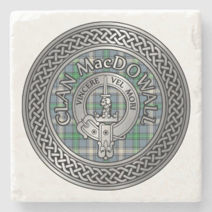 Dessous-de-verre En Pierre Clan MacDowall Crest & Tartan Knot