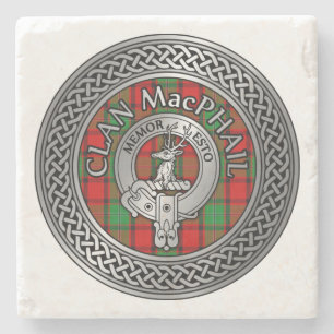 Dessous-de-verre En Pierre Clan MacPhail Crest & Tartan Knot