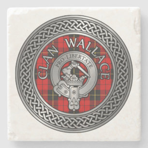 Dessous-de-verre En Pierre Clan Wallace Crest & Tartan Knot