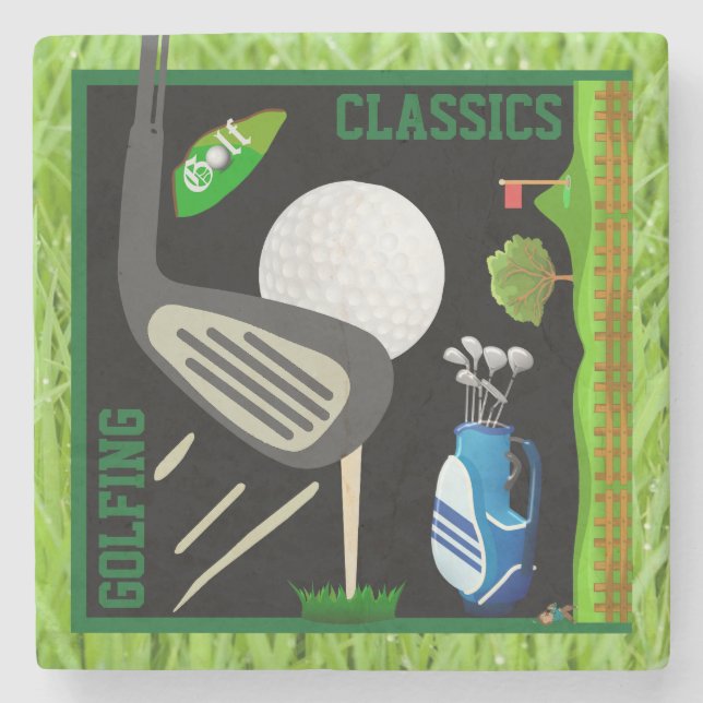 Dessous-de-verre En Pierre Classiques de golf (Devant)