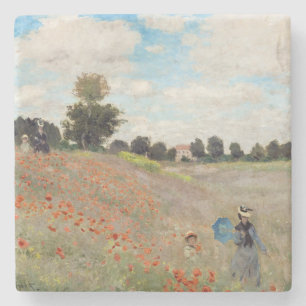 Dessous-de-verre En Pierre Claude Monet - Champ de coquelicots