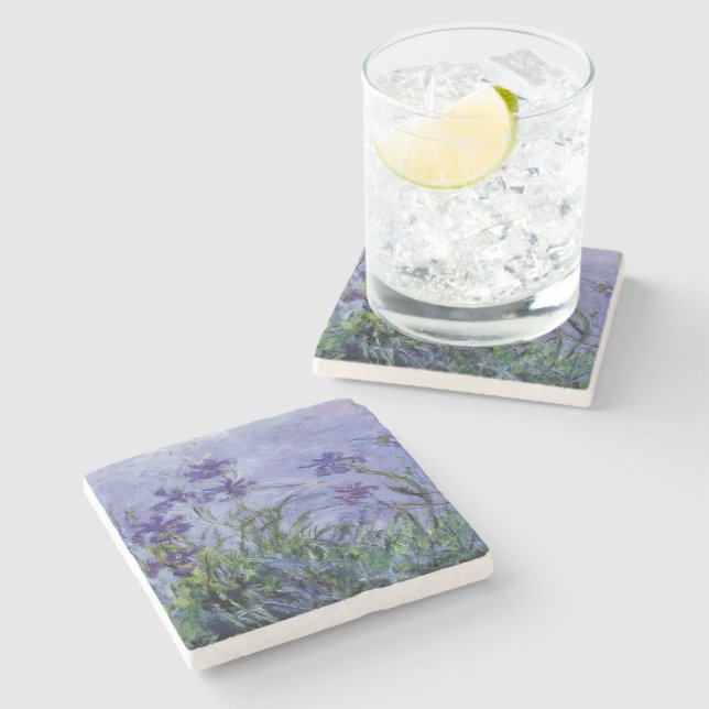Dessous-de-verre En Pierre Claude Monet Lilac Irises (Côté)