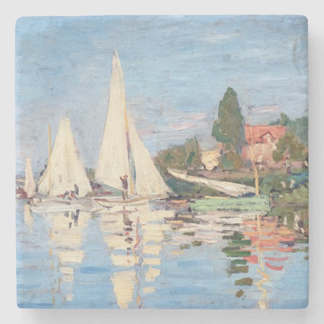 Dessous-de-verre En Pierre Claude Monet - Regattas à Argenteuil (Devant)