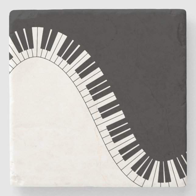 Dessous-de-verre En Pierre Clavier de piano (Devant)