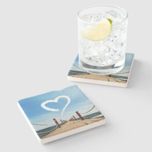 Dessous-de-verre En Pierre Cloud en forme de coeur sans fin