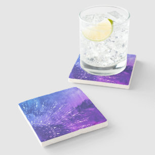 Dessous-de-verre En Pierre Clouds Mandala bleu violet Boho Bohemian