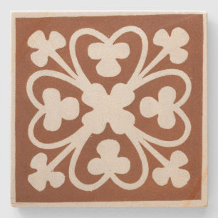 Dessous-de-verre En Pierre Clover Irish Celtic Art Design Rouge