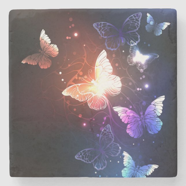 Dessous-de-verre En Pierre Clowing Night Butterflies (Devant)