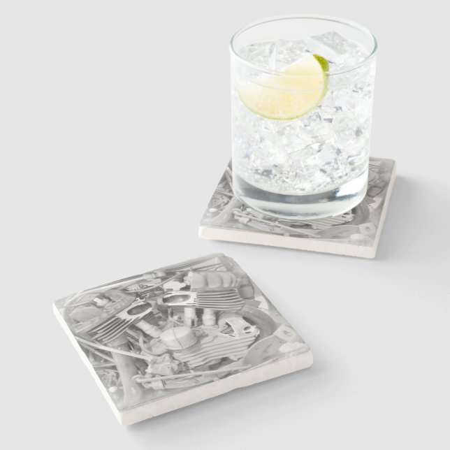Dessous-de-verre En Pierre Coaster moto Beer 18 (Côté)