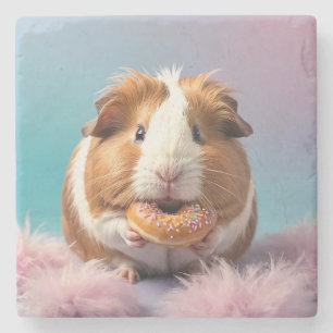 Dessous-de-verre En Pierre Cochon De Guinée Mignonne Avec Gradient Pastel De