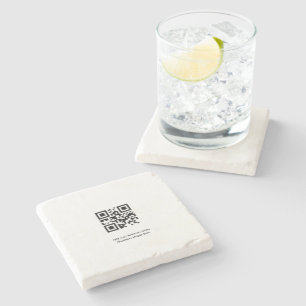 Dessous-de-verre En Pierre Code QR personnalisé simple ajouter votre nom log