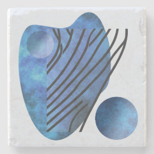 Dessous-de-verre En Pierre Coeur bleu