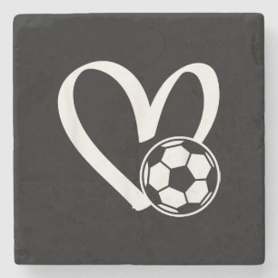 Dessous-de-verre En Pierre Coeur de balle de football