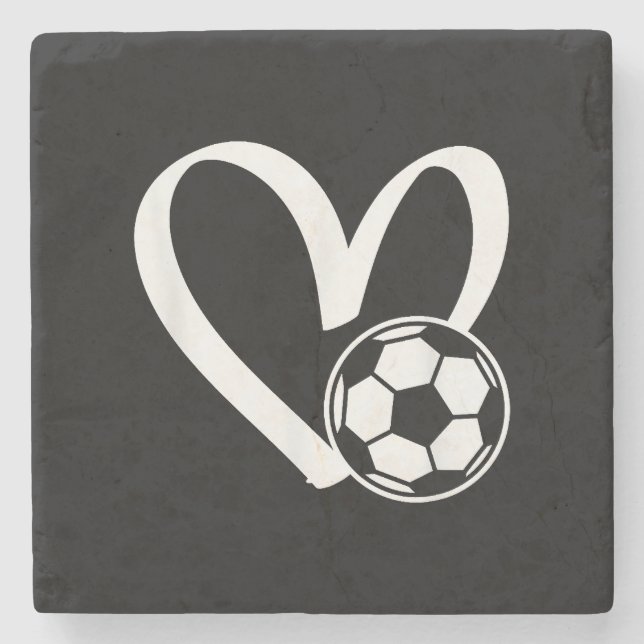 Dessous-de-verre En Pierre Coeur de balle de football (Devant)