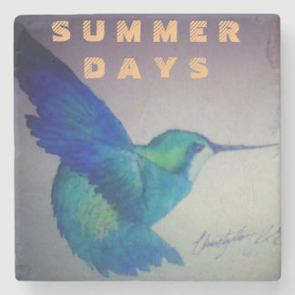 DESSOUS-DE-VERRE EN PIERRE COLIBRI