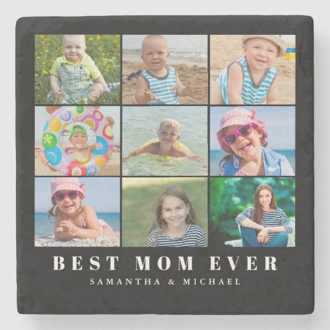 Dessous-de-verre En Pierre Collage photo Best Mom 9 (Devant)