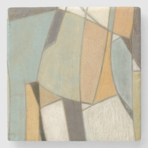 Dessous-de-verre En Pierre Composition abstraite avec des couleurs amorties