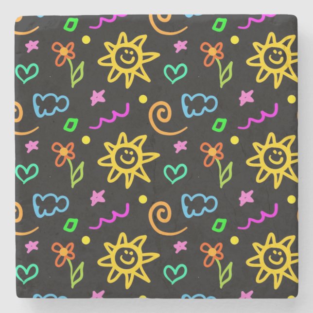 Dessous-de-verre En Pierre Conception colorée d'arrière - plan pour des (Devant)