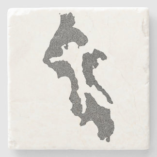 Dessous-de-verre En Pierre Conception de carte du comté d'Island de Whidbey I