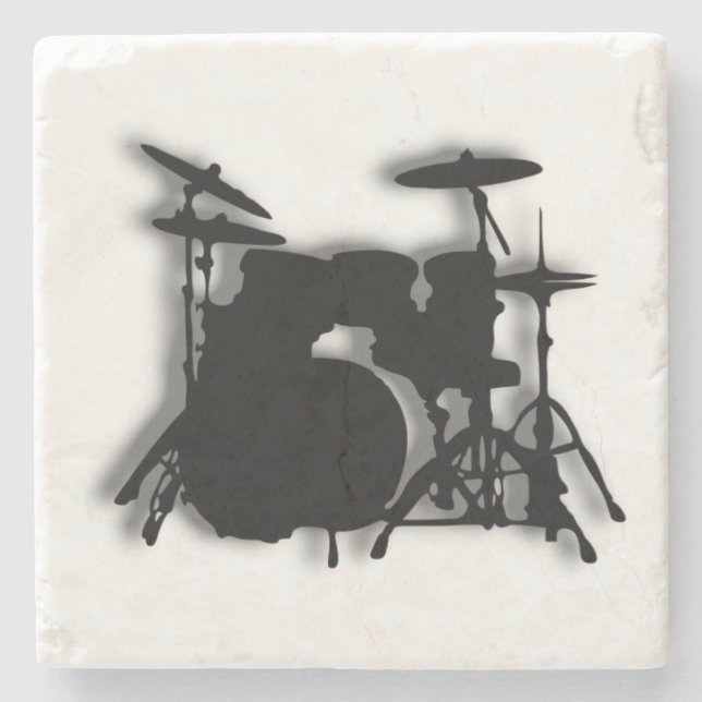 Dessous-de-verre En Pierre Conception de la musique Drum Set (Devant)
