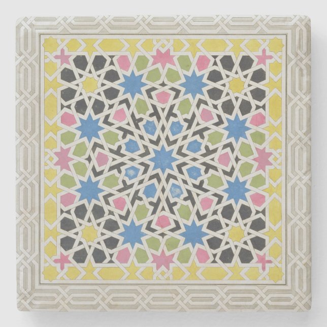 Dessous-de-verre En Pierre Conception de mosaïque d'Alhambra, 'de l'Arabe (Devant)