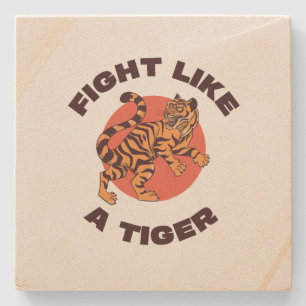 Dessous-de-verre En Pierre Conception de motivation Combattez comme un tigre