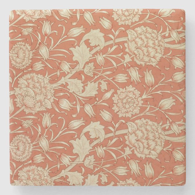 Dessous-de-verre En Pierre Conception de papier peint de tulipe, 1875 (Devant)