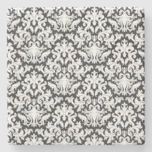 DESSOUS-DE-VERRE EN PIERRE CONCEPTION NOIRE ET BLANCHE
