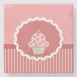 Dessous-de-verre En Pierre Conception rose de petit gâteau