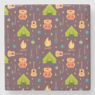 Dessous-de-verre En Pierre Cool Camping Motif Outdoorsdesign
