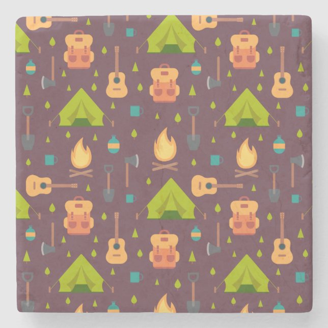 Dessous-de-verre En Pierre Cool Camping Motif Outdoorsdesign (Devant)
