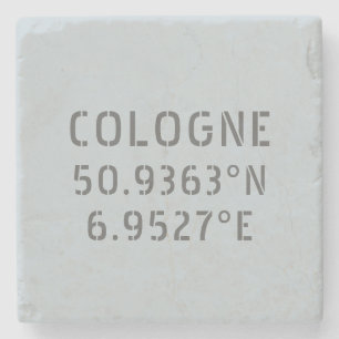 Dessous-de-verre En Pierre Coordonnées de la longitude de latitude de Cologne