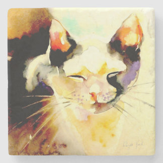 Dessous-de-verre En Pierre Copie de chat "de tache de Sun"