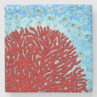 Dessous-de-verre En Pierre Corail rouge