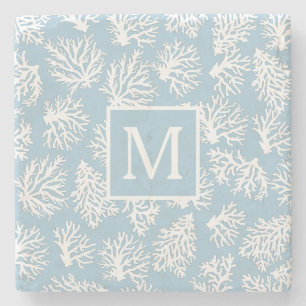 Dessous-de-verre En Pierre Coral Reefs été plage côtière monogramme exté