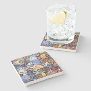 Dessous-de-verre En Pierre Couleurs Abstraites