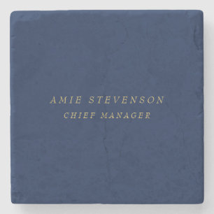 Dessous-de-verre En Pierre Couleurs d'or bleu Professional Classic Plain