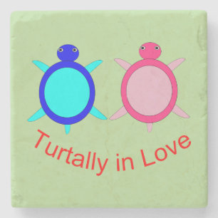Dessous-de-verre En Pierre Couple de tortue mignonne