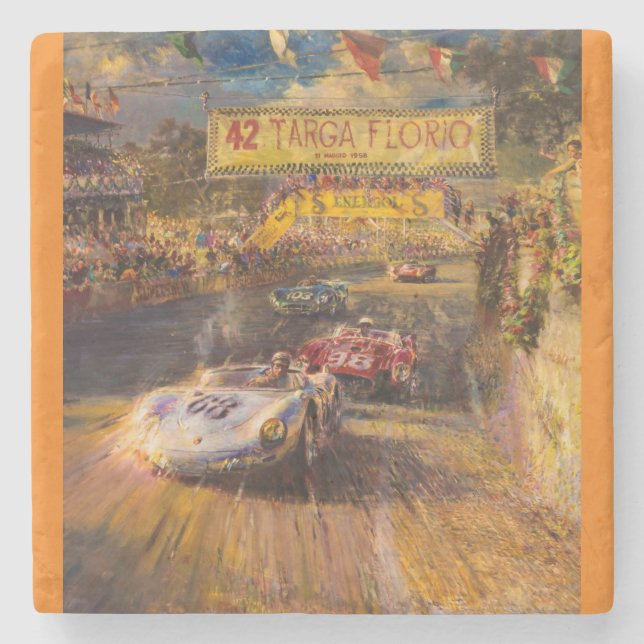 Dessous-de-verre En Pierre Course d'Oldtimer (Devant)