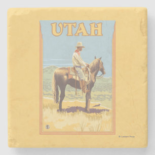 Dessous-de-verre En Pierre Cowboy (vue de côté) Utah