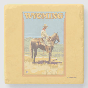 Dessous-de-verre En Pierre Cowboy (vue de côté) Wyoming