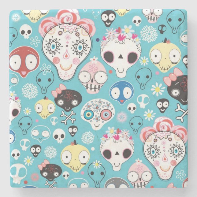 Dessous-de-verre En Pierre Crâne riant de texture (Devant)