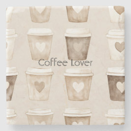 Dessous-de-verre En Pierre Cream Coffee Heart Cups