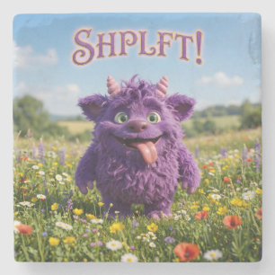 Dessous-de-verre En Pierre Créature Furry Fantastique d'Attitude
