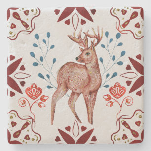 Dessous-de-verre En Pierre Créez Votre Propre Cerf de Noël de Style Nordique