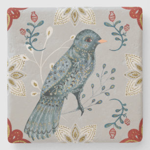 Dessous-de-verre En Pierre Créez Votre Propre Oiseau Bleu de Noël de Style No