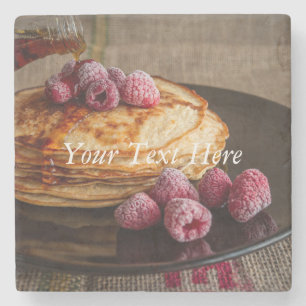 Dessous-de-verre En Pierre Crêpes de framboise au sirop d'érable