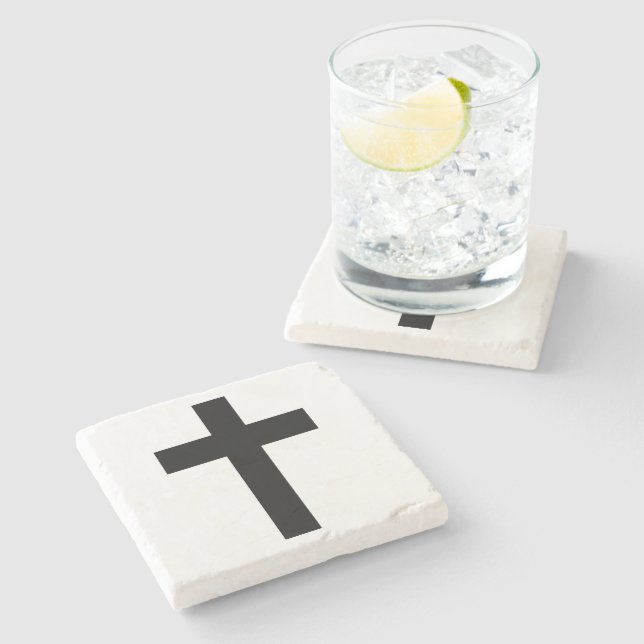Dessous-de-verre En Pierre Croix chrétienne (Côté)