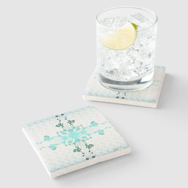 Dessous-de-verre En Pierre Croix de fleurs (Côté)