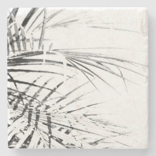 Dessous-de-verre En Pierre Croquis minimalisme Feuille Palm Tree